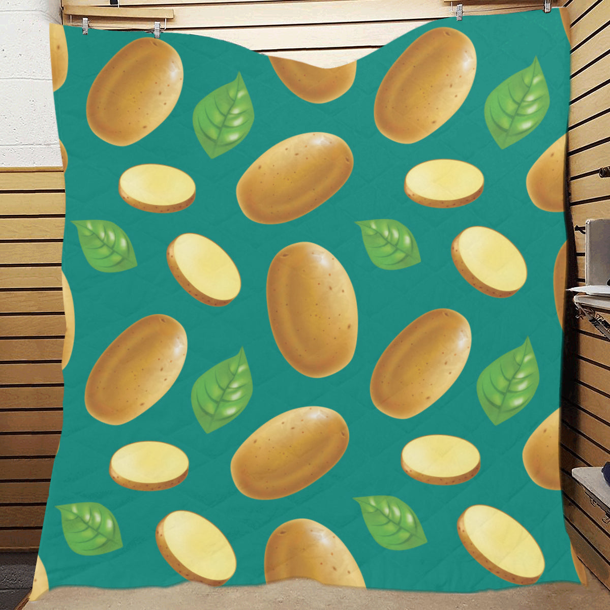Potato Pattern Print Design A04 Premium Quilt