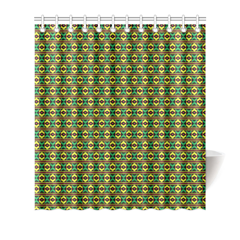 African Geometric Print Pattern Shower Curtain
