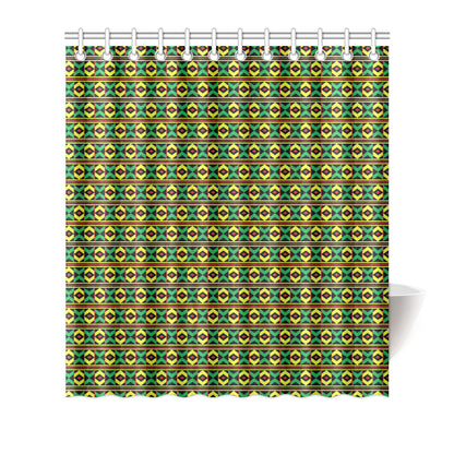 African Geometric Print Pattern Shower Curtain
