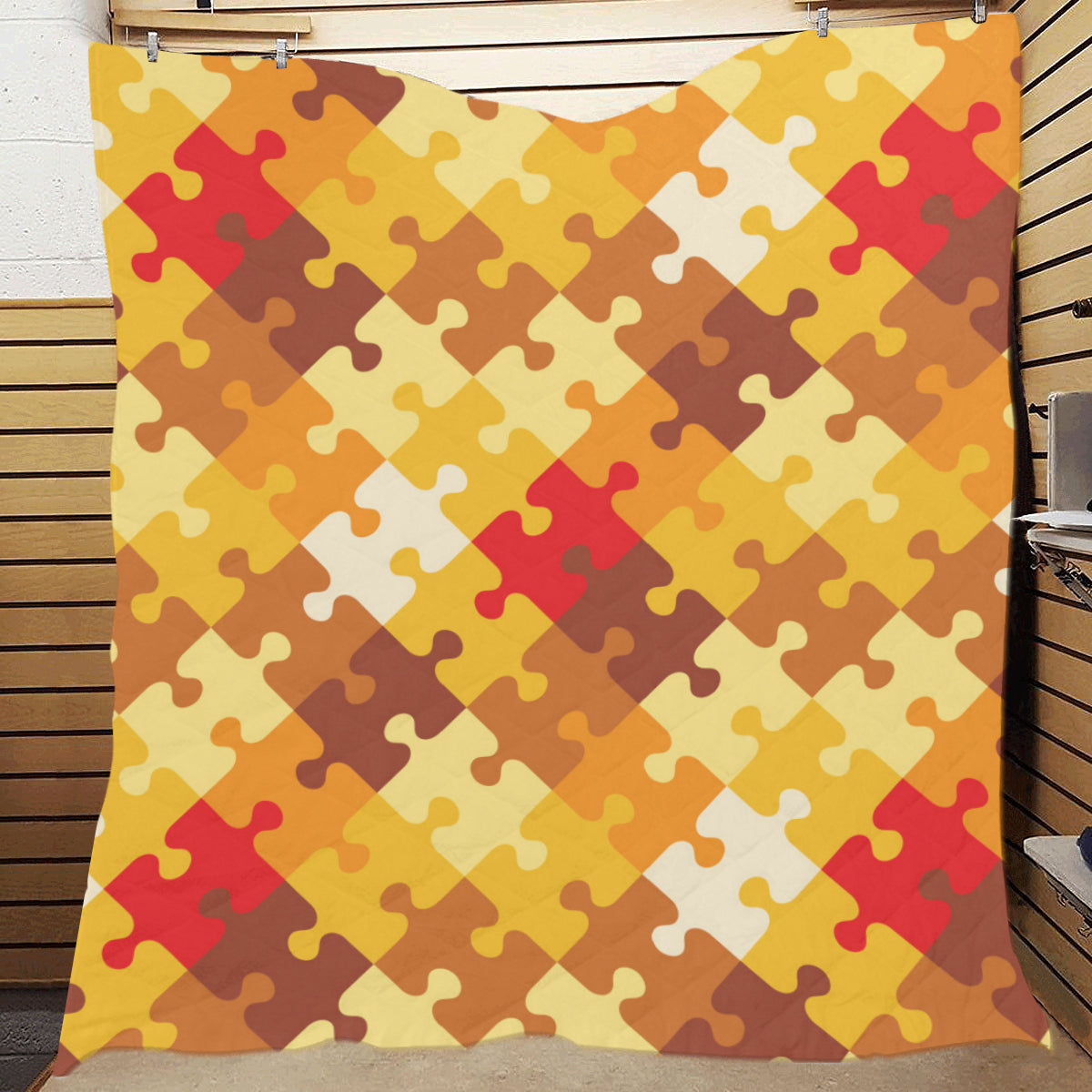 Puzzle Pattern Print Design A01 Premium Quilt