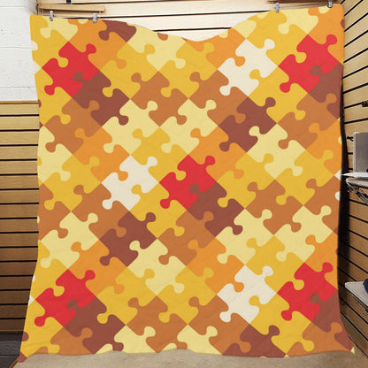 Puzzle Pattern Print Design A01 Premium Quilt