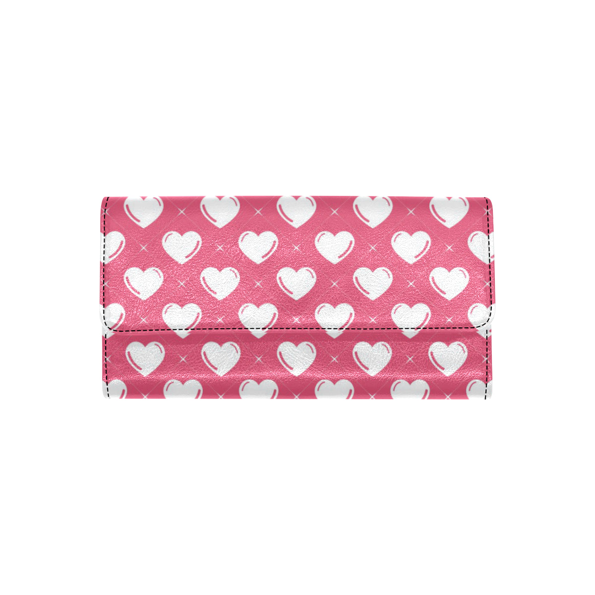 Heart Pattern Print Design HE07 Women's Trifold Wallet
