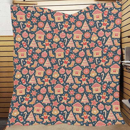 Gingerbread Pattern Print Design 03 Premium Quilt