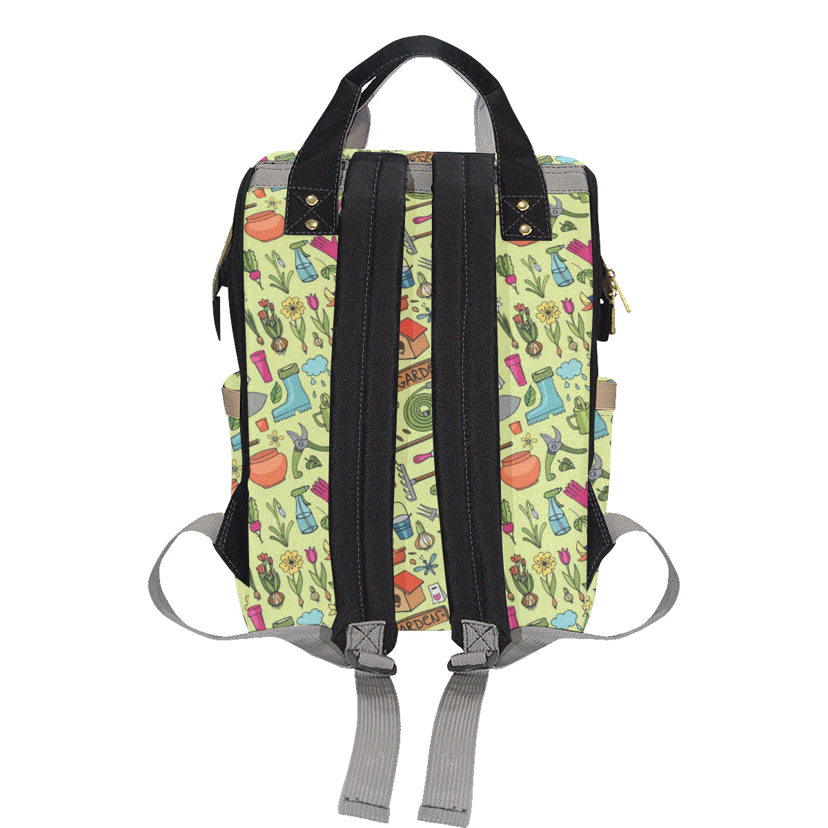 Gardening Pattern Print Design G02 Diaper Bag Backpack