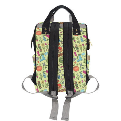 Gardening Pattern Print Design G02 Diaper Bag Backpack