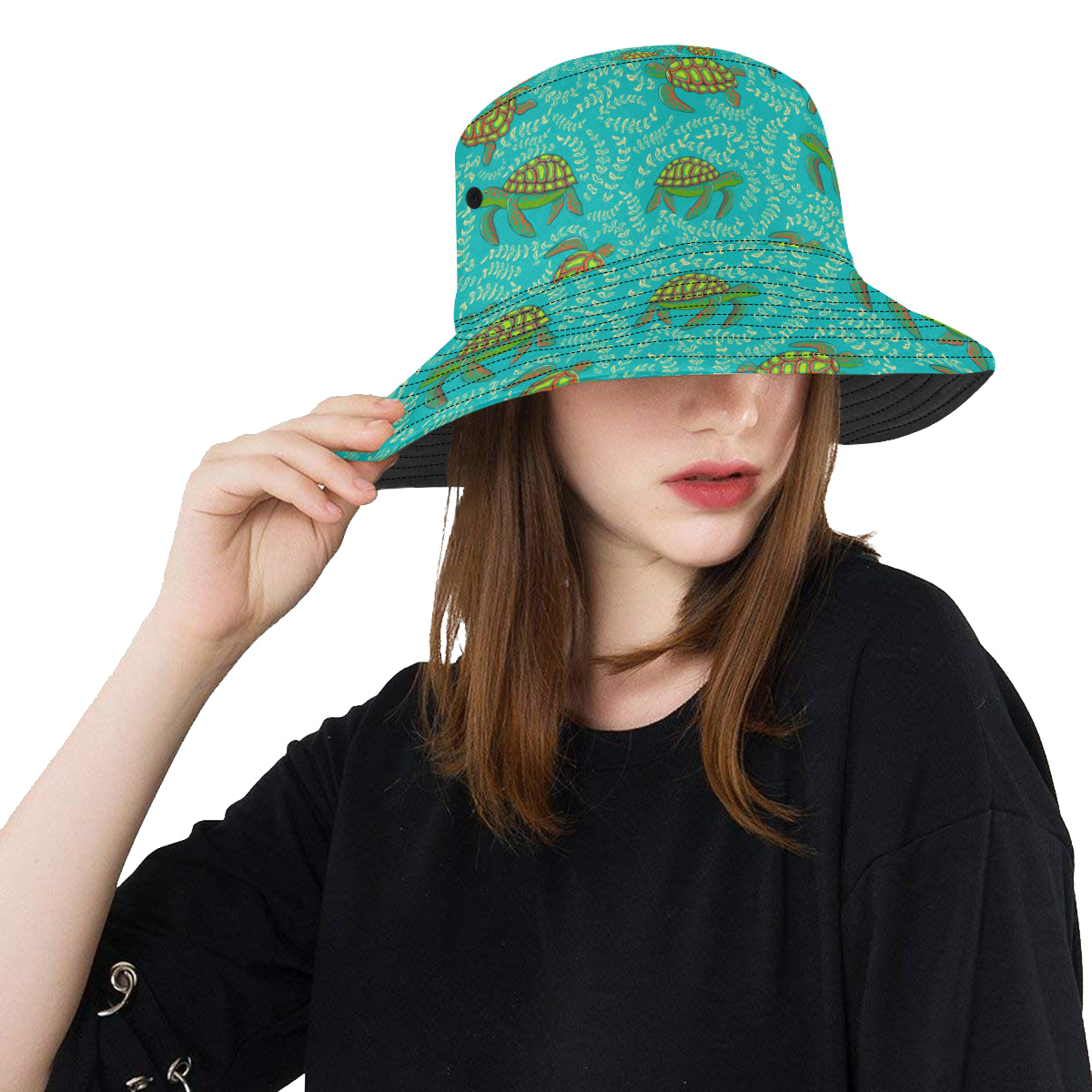 Sea Turtle Pattern Print Design T010 Unisex Bucket Hat