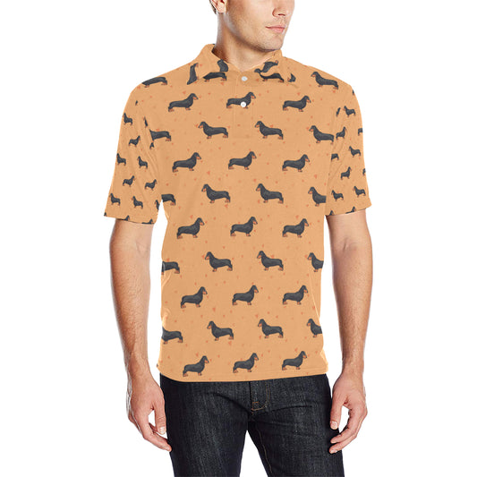 Dachshund Draw Print Pattern Men Polo Shirt