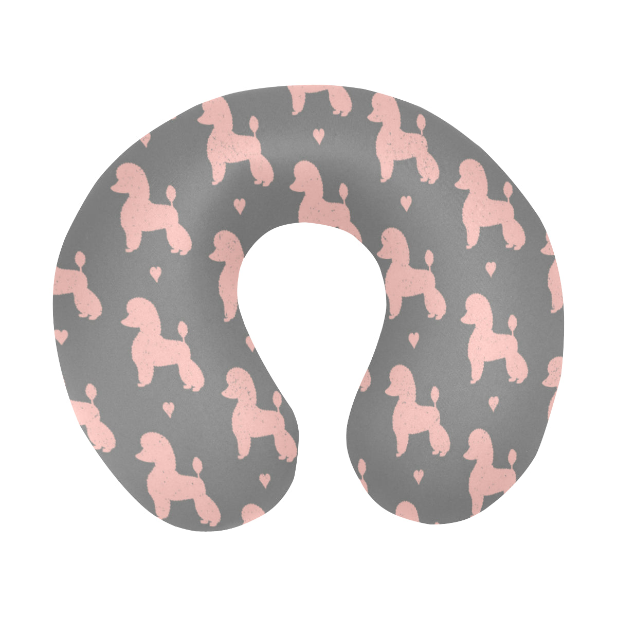 Poodle Pattern Print Design A02 U-Shaped Travel Neck Pillow