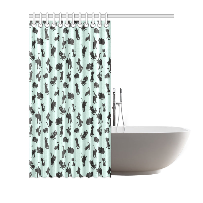Black Cat Pattern Print Design 04 Shower Curtain