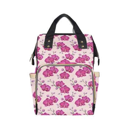 Orchid Pattern Print Design A02 Diaper Bag Backpack