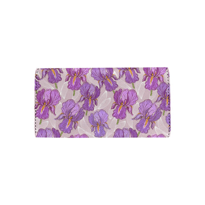 Iris Pattern Print Design IR05 Women's Trifold Wallet