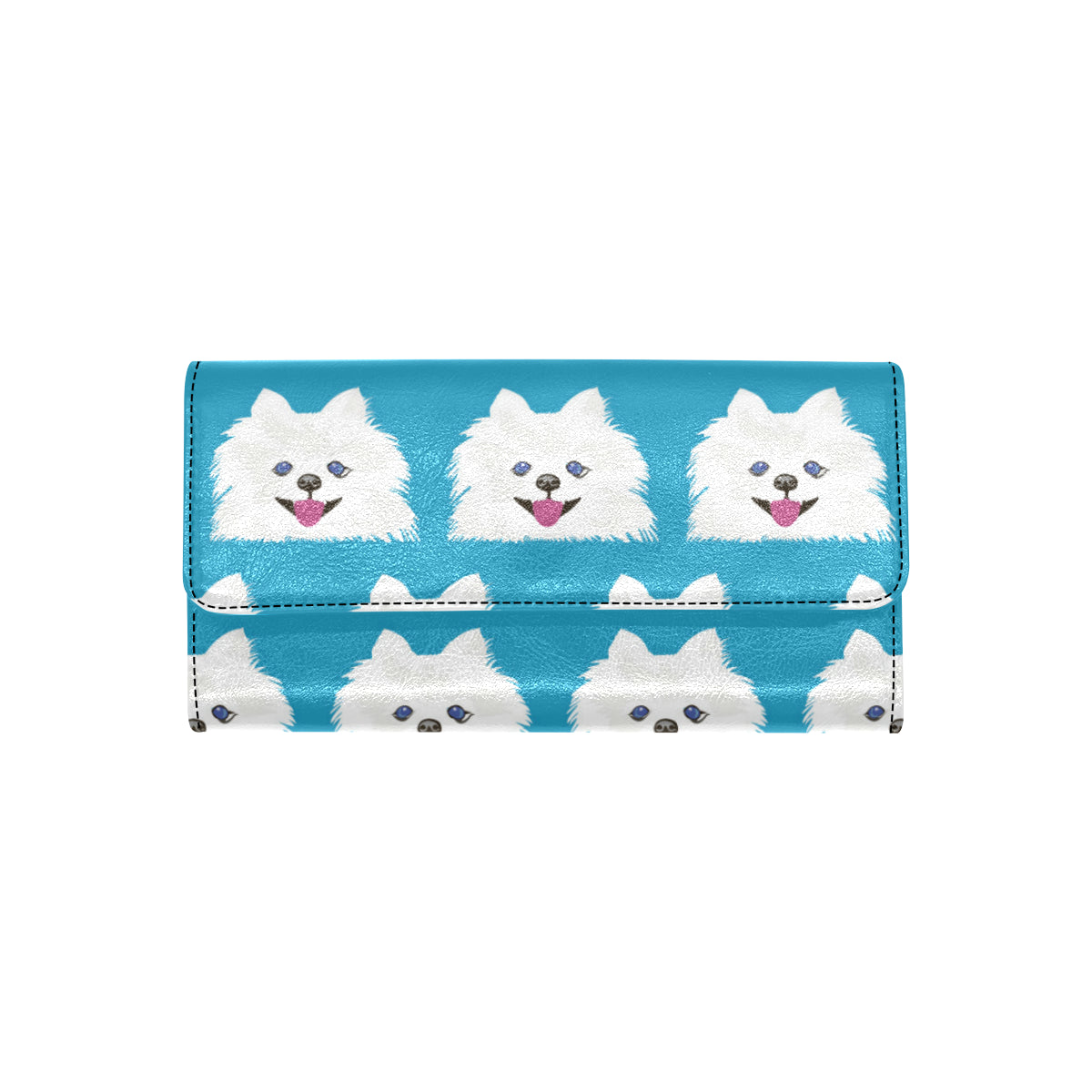 Pomeranians Pattern Print Design A05 Women's Trifold Wallet