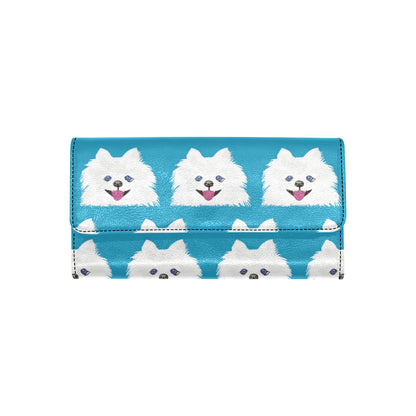 Pomeranians Pattern Print Design A05 Women's Trifold Wallet