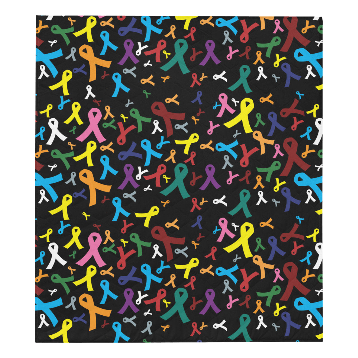Cancer Awareness Pattern Print Design 03 Premium Quilt