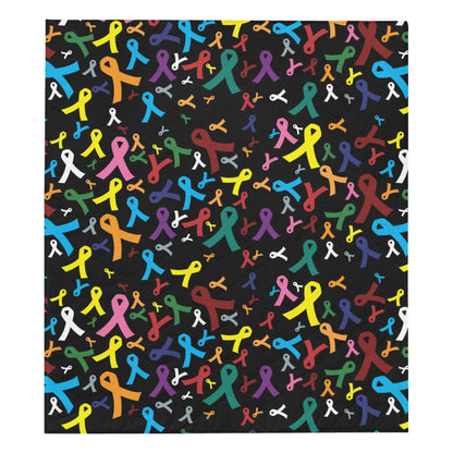 Cancer Awareness Pattern Print Design 03 Premium Quilt