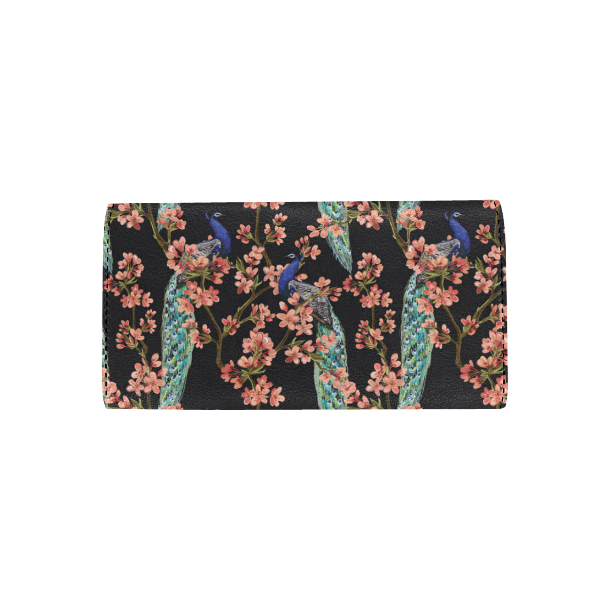 Peacock Pattern Print Design A01 Women's Trifold Wallet