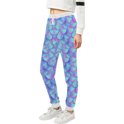 Mermaid Tail Design Print Pattern Unisex Sweatpants