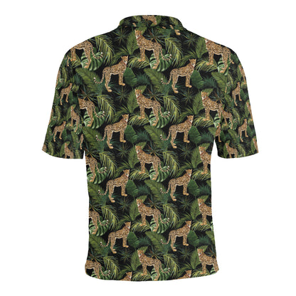 Cheetah Pattern Print Design 05 Men Polo Shirt