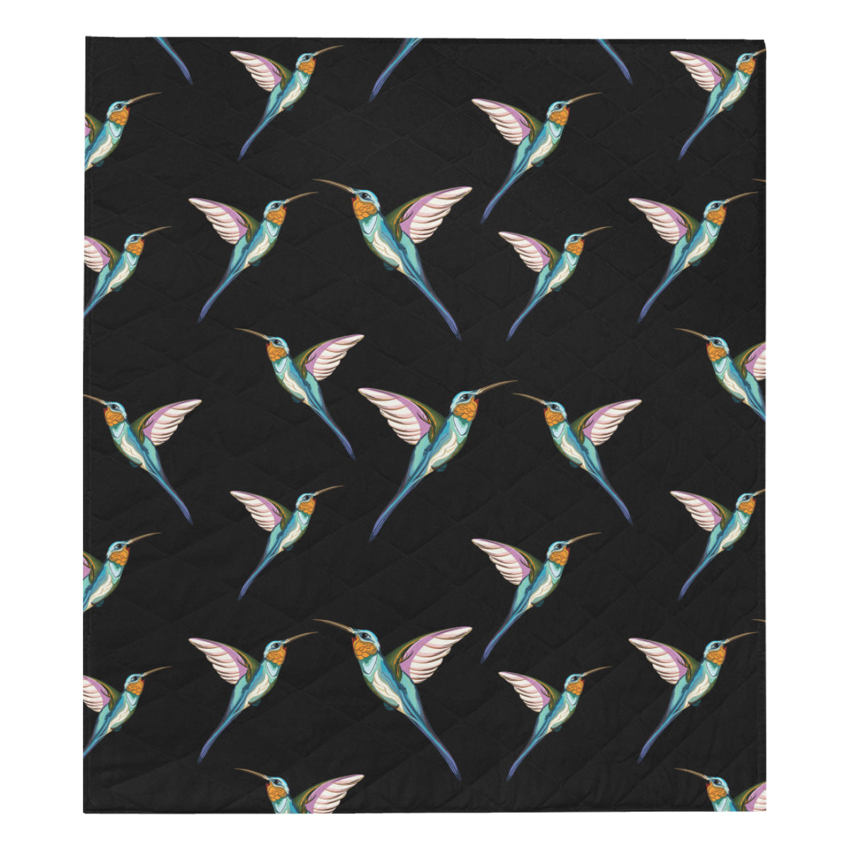 Hummingbird Pattern Print Design 06 Premium Quilt
