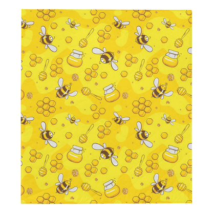 Bee Pattern Print Design BEE01 Premium Quilt
