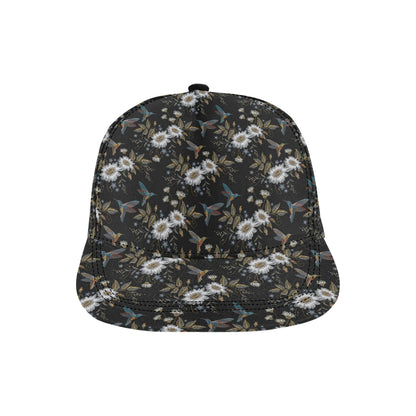 Hummingbird with Embroidery Themed Print Snapback Cap