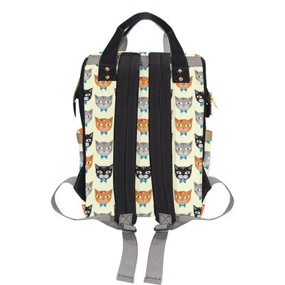 Cat Pattern Print Design 05 Diaper Bag Backpack