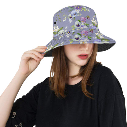Pansy Pattern Print Design PS05 Unisex Bucket Hat