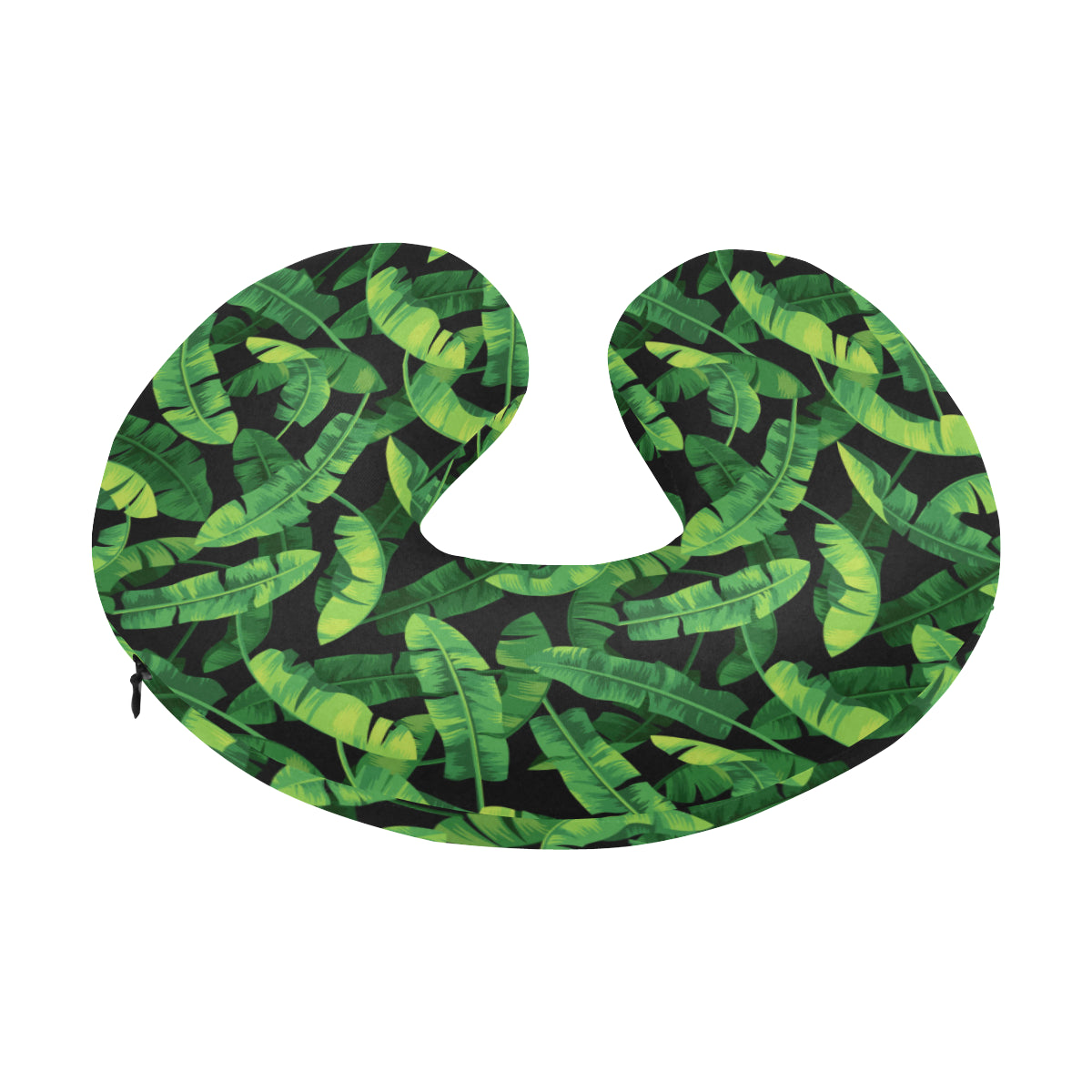 Banana Leaf Pattern Print Design 02 U-Shaped Travel Neck Pillow