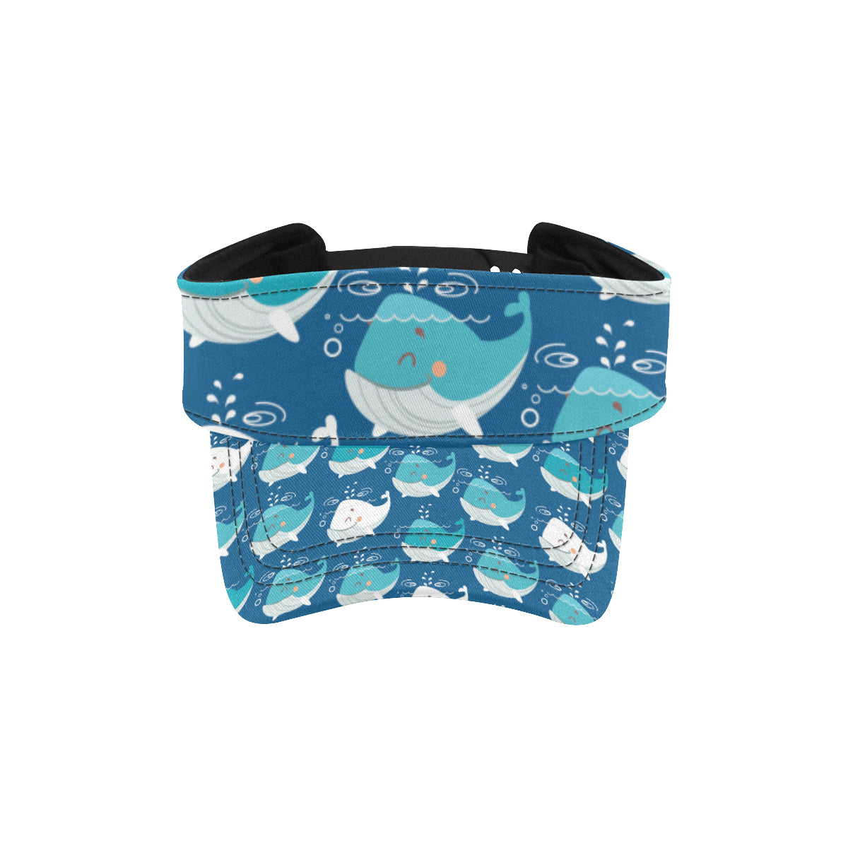 Blue Whale Pattern Print Design 01 Unisex Sun Visor