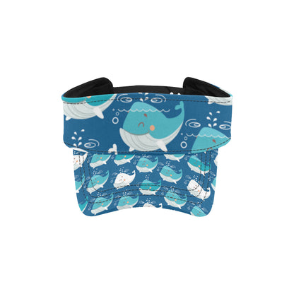 Blue Whale Pattern Print Design 01 Unisex Sun Visor