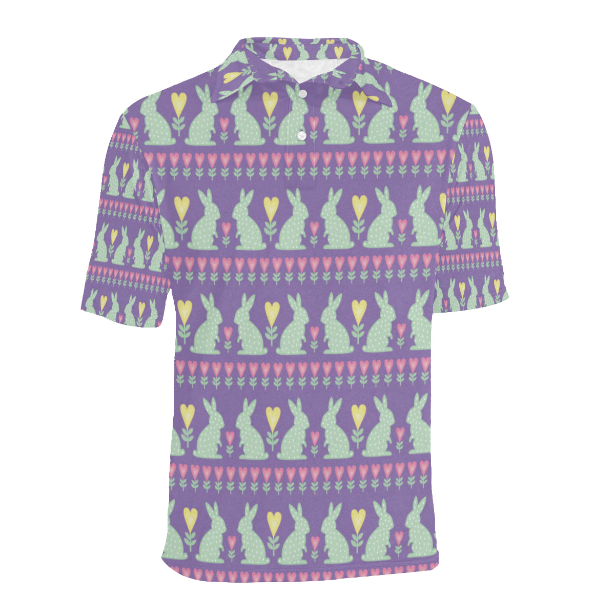 Rabbit Pattern Print Design RB01 Men Polo Shirt