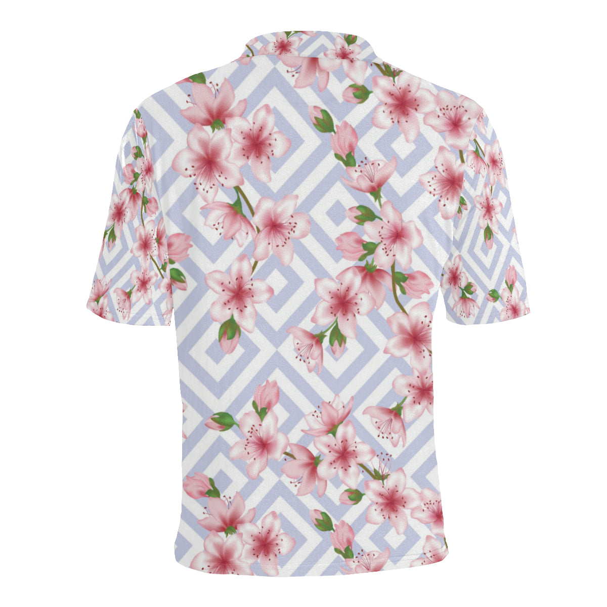 Cherry Blossom Pattern Print Design CB07 Men Polo Shirt