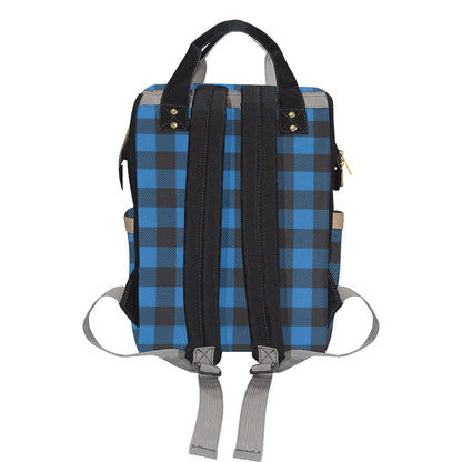 Buffalo check Blue Pattern Print Design 03 Diaper Bag Backpack