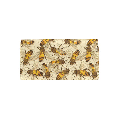 Bee Pattern Print Design BEE05 Women's Trifold Wallet