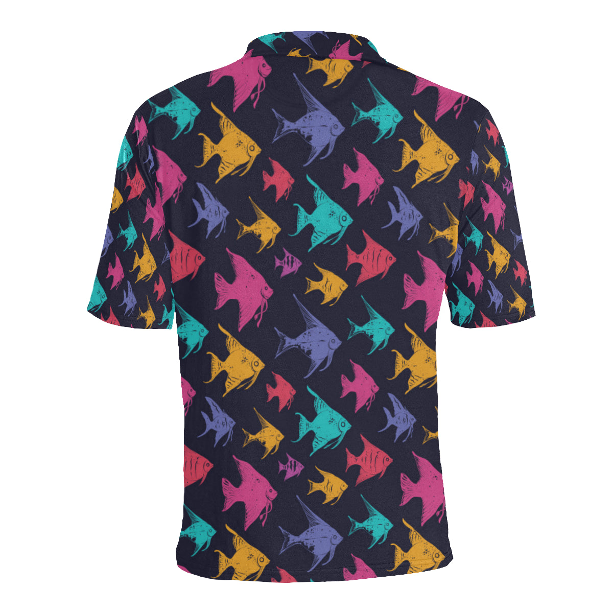 Angelfish Colorful Pattern Print Design 03 Men Polo Shirt