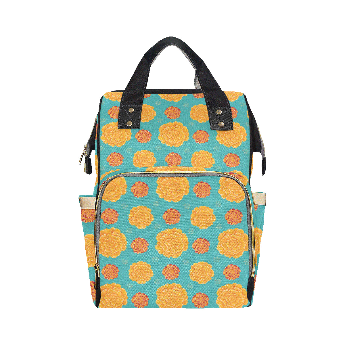 Marigold Pattern Print Design 02 Diaper Bag Backpack