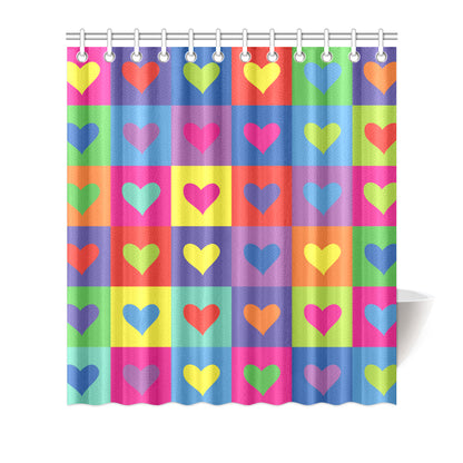 Pop Art Heart Pattern Print Design A01 Shower Curtain
