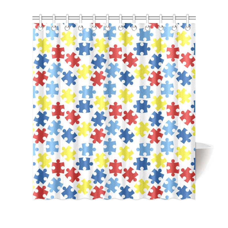 Autism Awareness Pattern Print Design 04 Shower Curtain