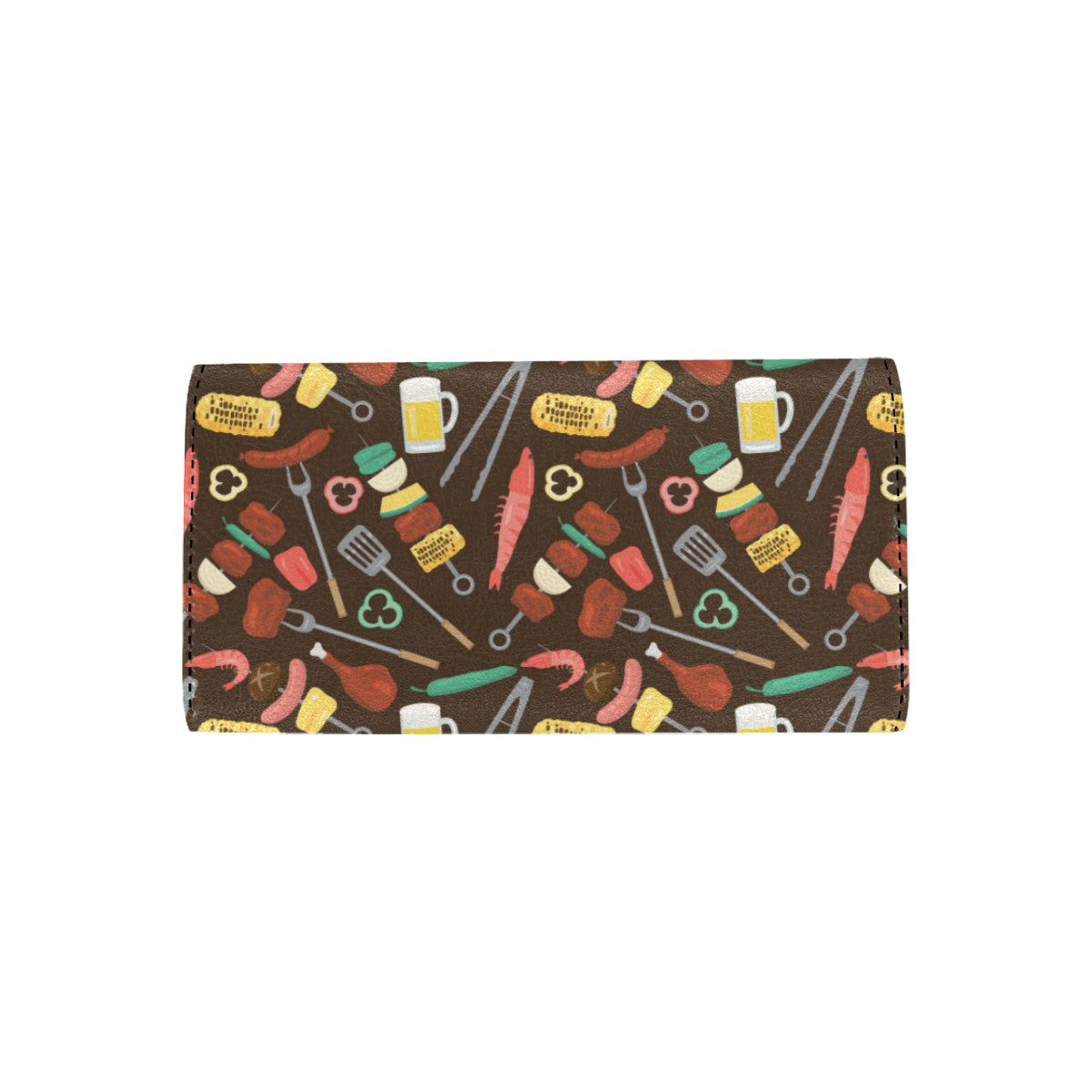 Barbecue Pattern Print Design 05 Women's Trifold Wallet