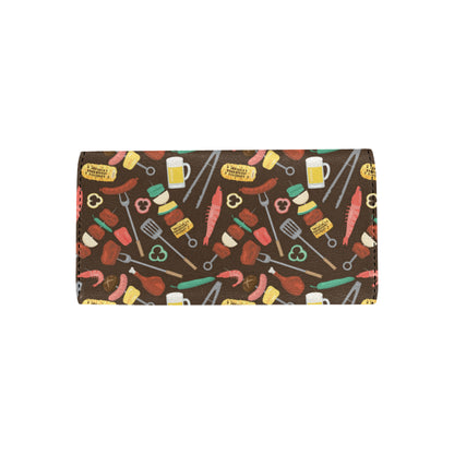 Barbecue Pattern Print Design 05 Women's Trifold Wallet