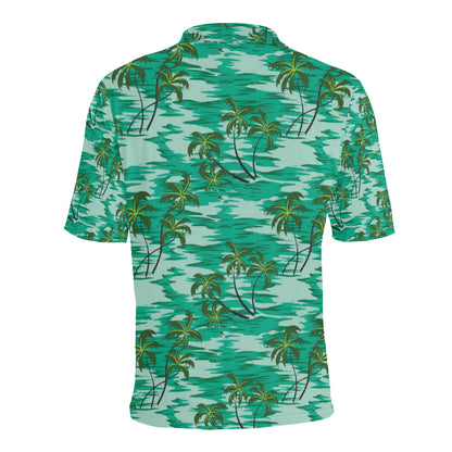 Palm Tree Pattern Print Design A01 Men Polo Shirt