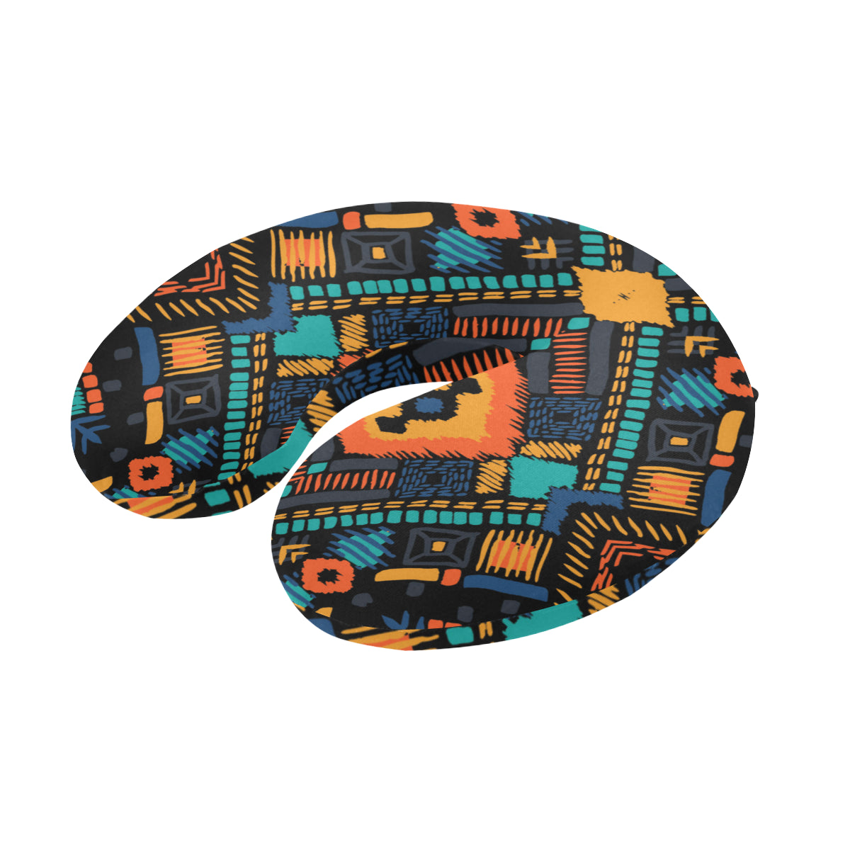 Kente Pattern Print Design 04 U-Shaped Travel Neck Pillow