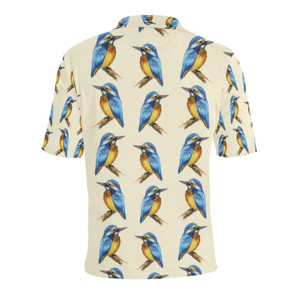 Kingfisher Pattern Print Design 01 Men Polo Shirt