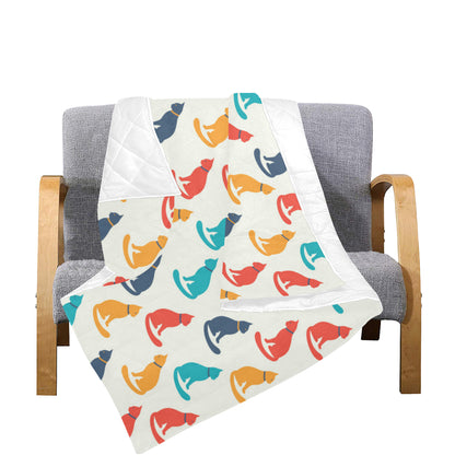 Cat Pattern Print Design 03 Premium Quilt