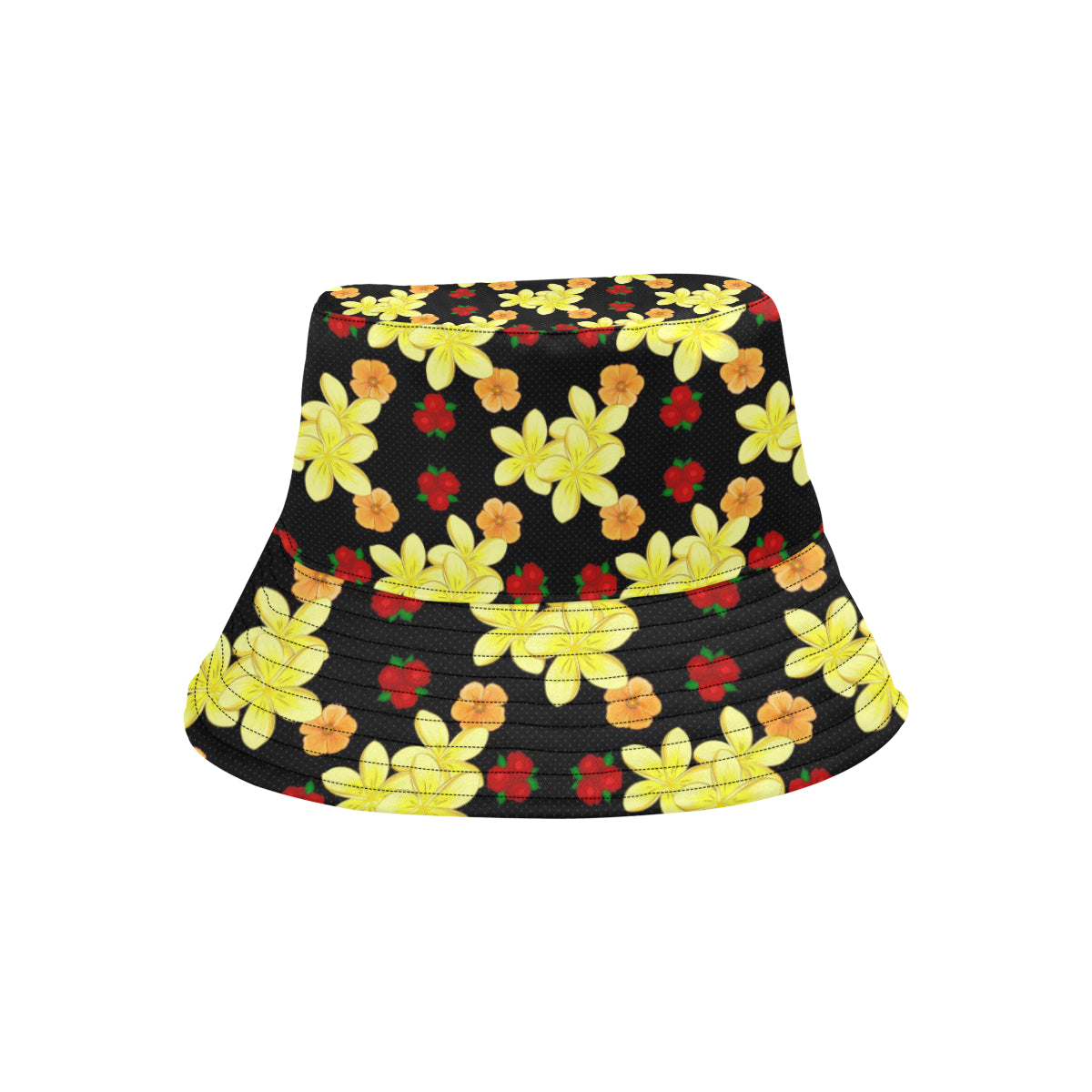 Yellow Plumeria Pattern Print Design PM04 Unisex Bucket Hat