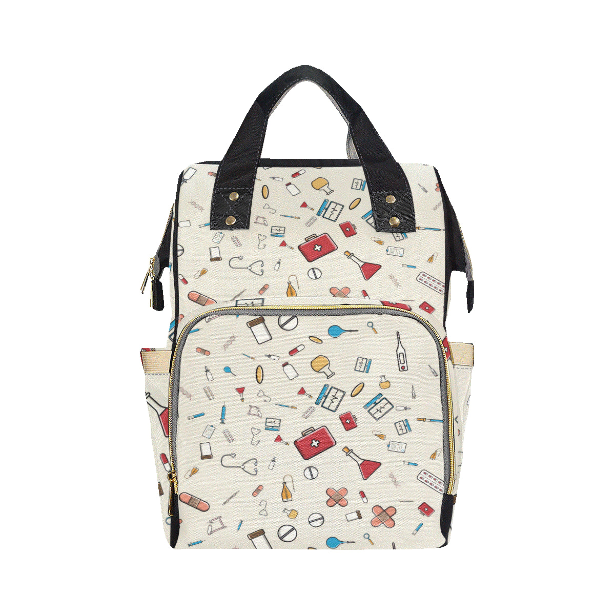 Nurse Pattern Print Design A04 Diaper Bag Backpack
