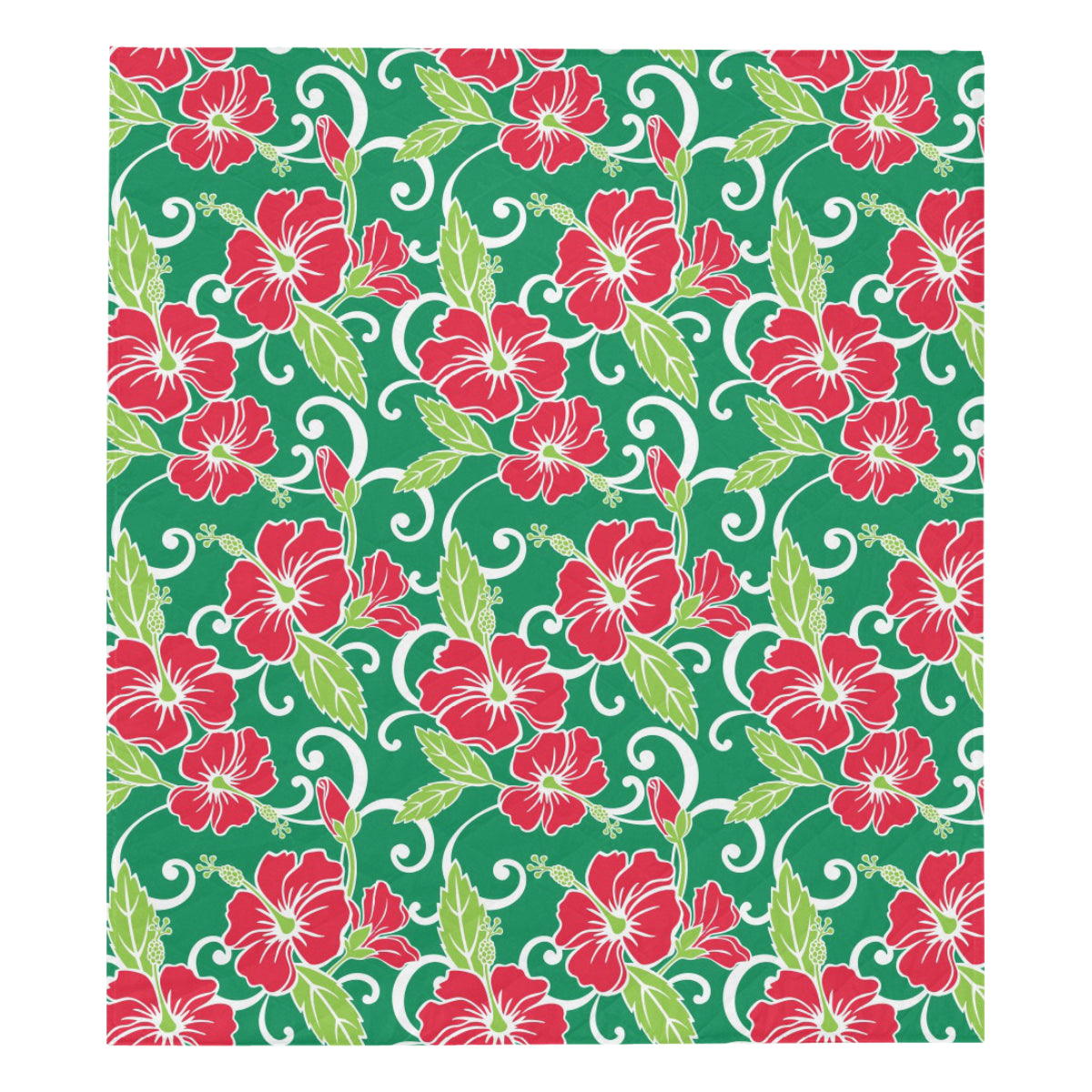 Red Hibiscus Pattern Print Design HB019 Premium Quilt