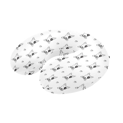 Bull Terriers Pattern Print Design 06 U-Shaped Travel Neck Pillow