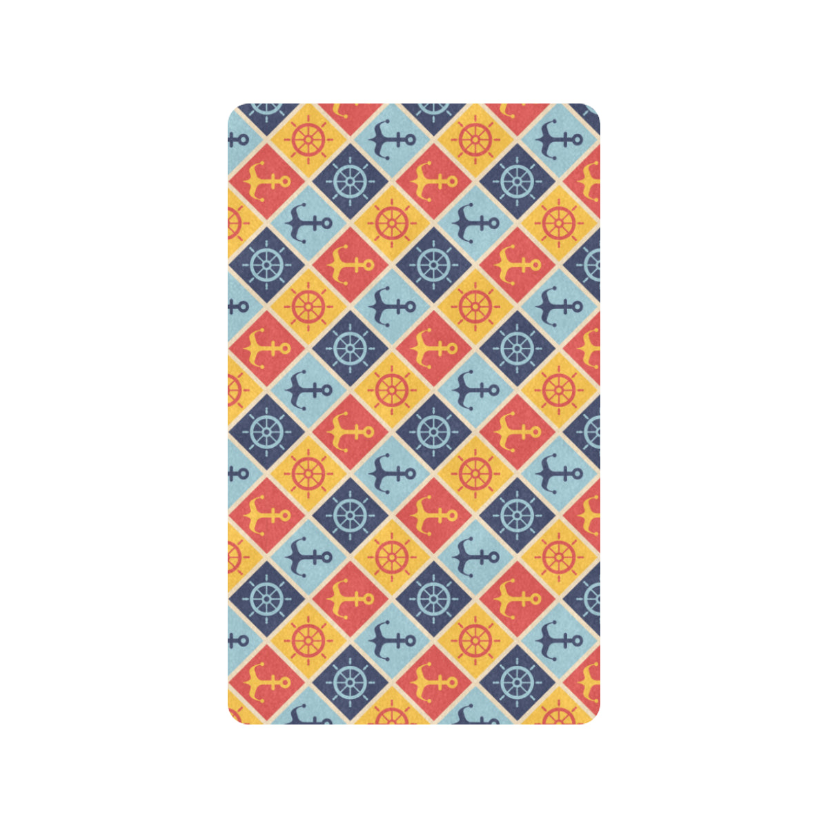 Nautical Pattern Design Themed Print Rubber Doormat