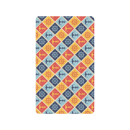 Nautical Pattern Design Themed Print Rubber Doormat